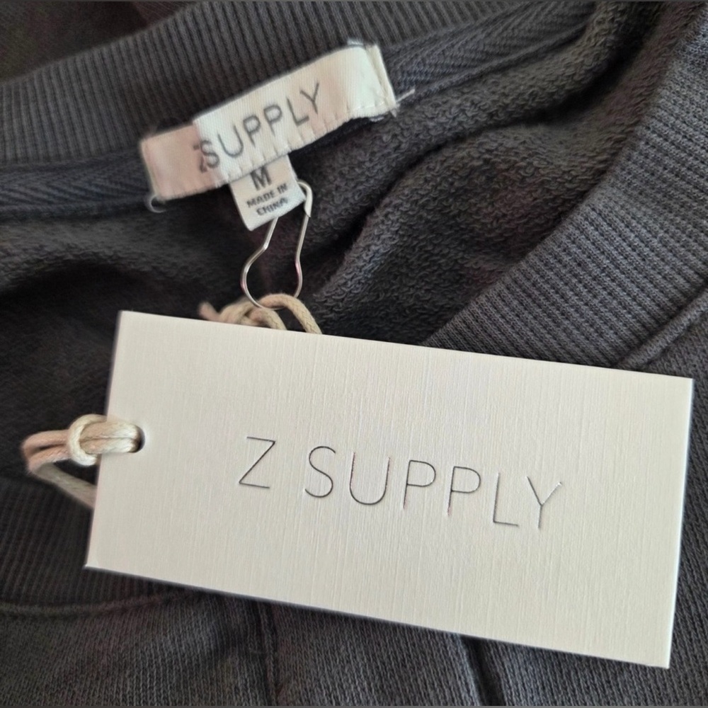 REVOLVE Z Supply NWT Ruffle Henley Maxi Dress Charcoal Gray Long Sleeve, Medium. - Picture 10 of 14